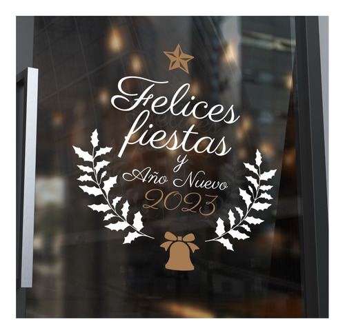 Vinilos Felices Fiestas Navidad Año Nuevo Ploteo De Corte