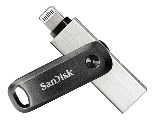 Unidad flash para iPhone y iPad Sandisk iXpand Drive Go 256 GB, color negro/plateado Stick (Lightning PenDrive/USB-A)