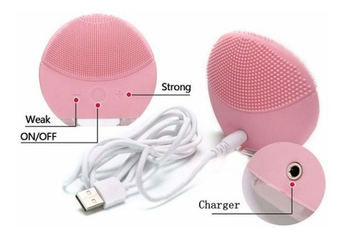 Imagen 3 de 8 de Cepillo Limpiador Facial Poros Acné Silicona Recargable Usb