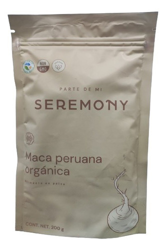 Seremony Maca Peruana Orgánica Vegana En Polvo 200 Grs Sabor Natural
