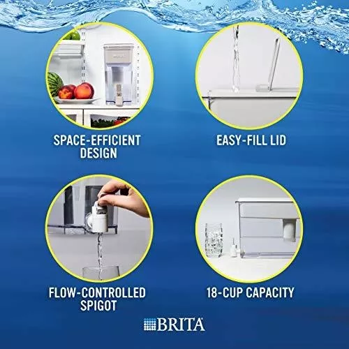 Filtro de agua Dispensador Brita UltraMax, 18 tazas, libre de BPA, color  blanco 