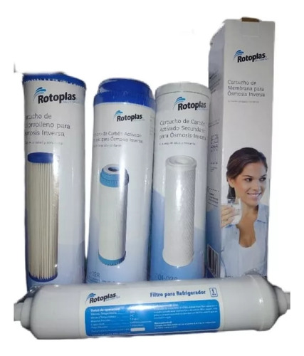 Kit Cartuchos De Repuesto Para Osmosis Inversa Rotoplas.