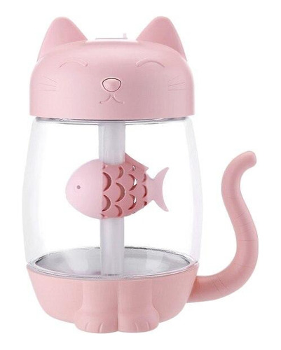 Humidificador Difusor Aromas Gatito Usb Con Luz Y Ventilador