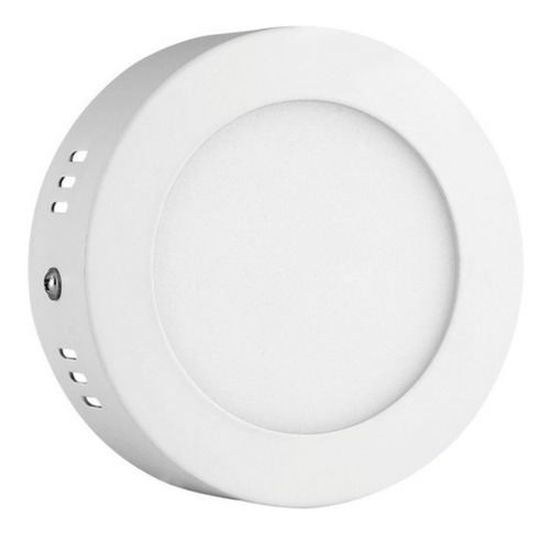 Panel Plafon Led Sobrepuesto Redondo 6w 12cm Estructura Blanco