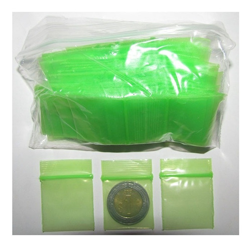 4000 Bolsas Zipper Verde Claro 1x1 