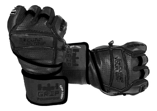 (small, Black) - Elite Leather Gym Gloves With Built In 5.1c