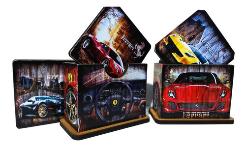 Ferrari Porta Copos Decorativos 6 Peças  Com Suporte 