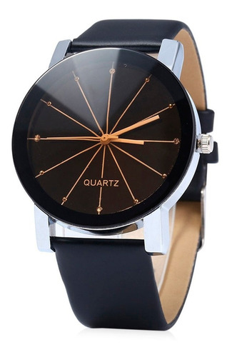 Relogio Social Masculino Quartz Pulseira Couro Preto Marrom