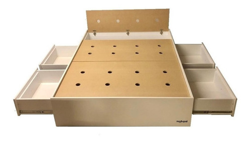 Cama Tarima Box De 4 Cajones + 1 Baúl - Muebles De Melamina