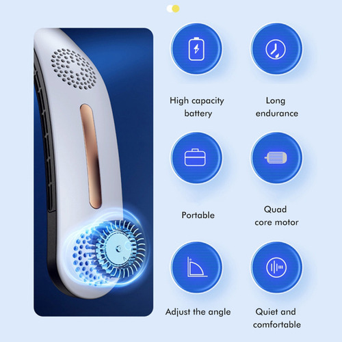 M Ventilador De Cuello Portátil, Manos Libres, Recargable