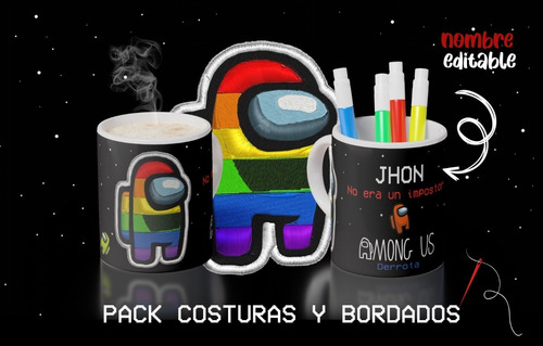 15 Plantillas Sublimar Tazas Efecto Bordado Jpg + Editables