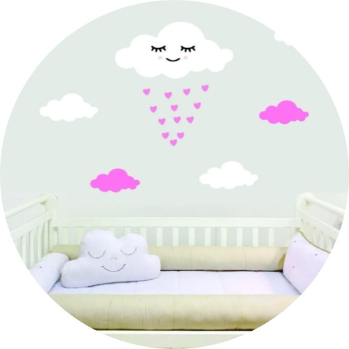 Adesivo Parede Nuvem Chuva Benção Menina Criança Fofo Cute
