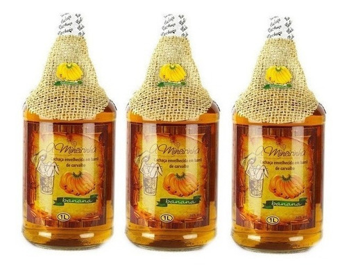 Cachaça Artesanal Bananinha A Mineirinha Original 3 Litros