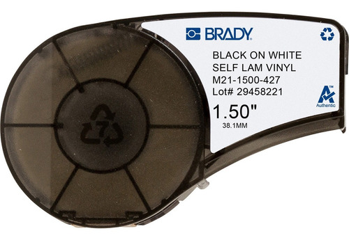 Etiquetas Brady M21-1500-427 Blanco Tinta Negro .125 X7ft