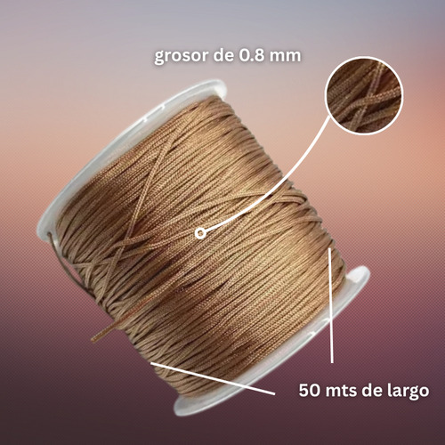 Rollo Hilo Chino 0.8mm Insumo De Bisutería Todo Los Colores Cobre