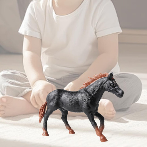 Figura De Cavalo Estátua De Vida Selvagem Preto Amarronzado