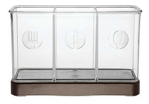 Mdesign Cuberteria Organizadora De Plastico, 3 Secciones, Pa