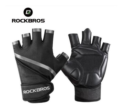  Guantes Medio Dedo Rockbros De Ciclismo Fitness Deportes