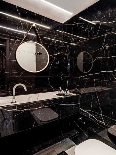 Porcelanato Marquina Negro Pulido 60x120 Simil Marmol Caja