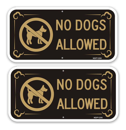 2 Letrero No Dog Allowed Reflectivo 12 X 6  Aluminio Uv Uso