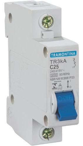 Disjuntor Monopolar Tramontina Tr3ka Curva C 25a - 58011/007
