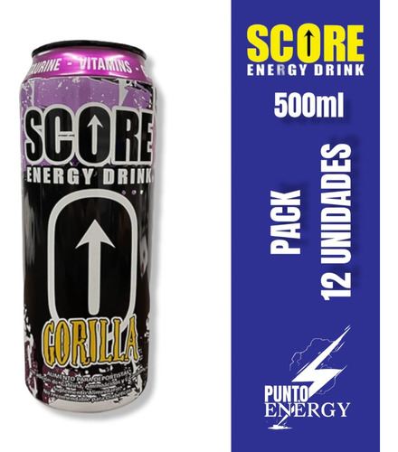 Bebida Energética Score Gorilla 500ml 12 Latas