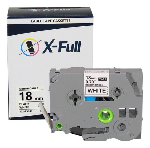 Cinta adhesiva blanca Tze 241, 18 mm, compatible con Brother Labeler, color blanco