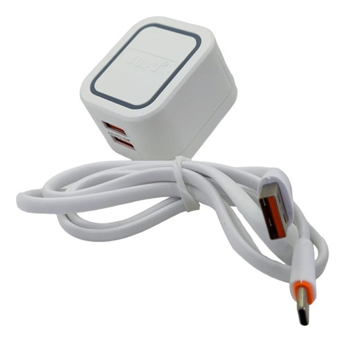 Cargador Tipo C Adaptador Entrada Usb 2 Puertos Carga Rápida