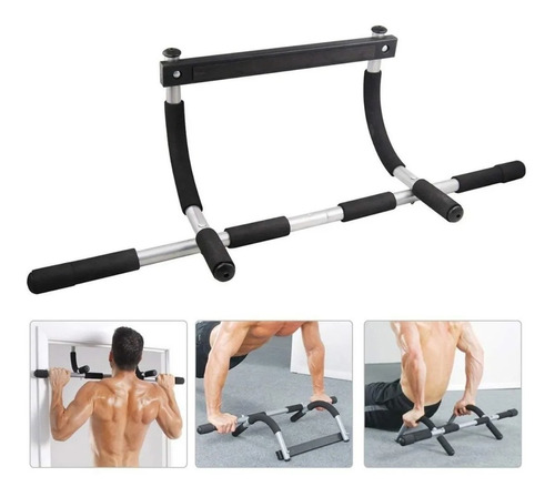 Barra Ejercicio Multifuncional Puerta Abdominales Flexiones Color Negro