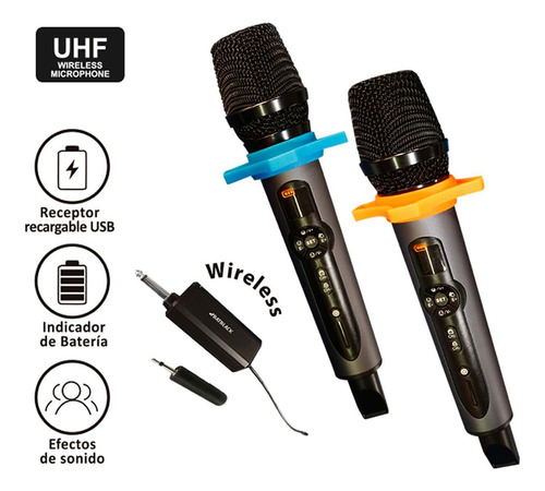 Micrófono Inalámbrico Uhf Dual Bt-q2m Batblack