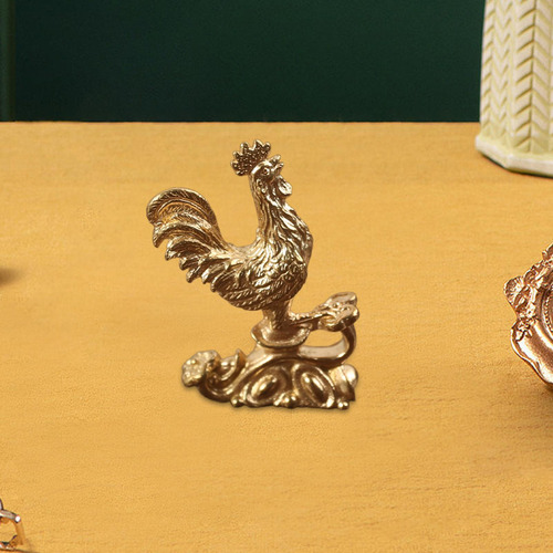 3 Estatuilla De Pollo, Escultura De Gallo, Adorno De Oro