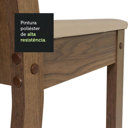 Comedor Madesa Megan Mesa Y 6 Sillas Rustic/sintético Beige Color Marrón