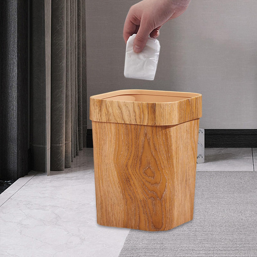 Bote De Basura De Grano De Madera Moderno, Cubos De Basura A