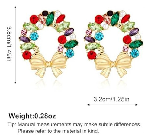 Yujie Pendientes De Navidad Para Mujer, Pendientes Coloridos