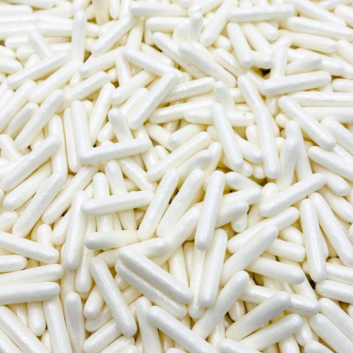 Sprinkles Rods Bastones Blanco Nacarado Comestibles 50gr