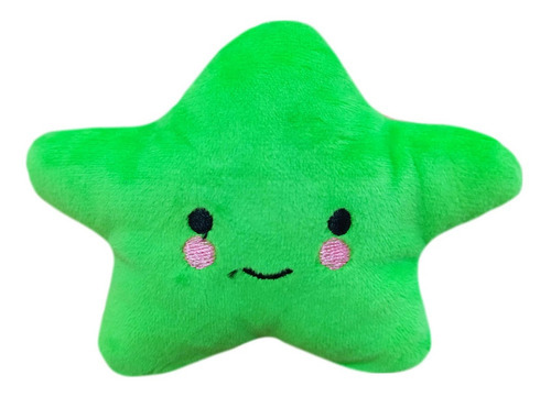 Estrelinha Pelúcia Brinquedo De Cachorro Cães Pet Com Apito Cor Verde Desenho Estrela