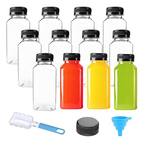 Botellas Plsticas 12pcs Con Tapas - Reutilizables, Transpare