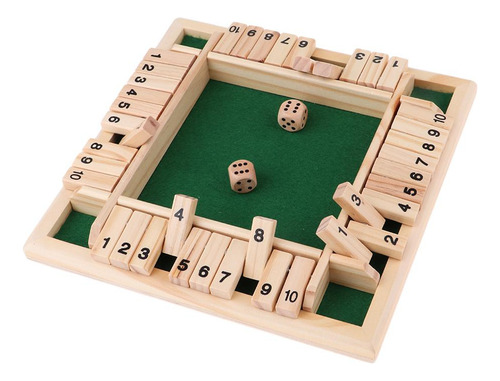 2 X Jogo De Tabuleiro De Dados De Madeira Com 4 Lados E 10