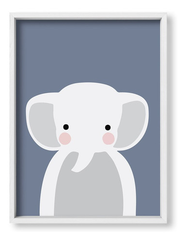 Cuadros Modernos 30x40 Box Blanco Nursery Elephant