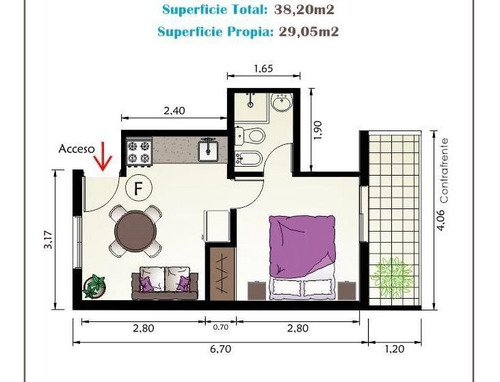 Imagen 6 de 6 de Departamento 1 Dormitorio A Estrenar!! San Miguel De Tucumán