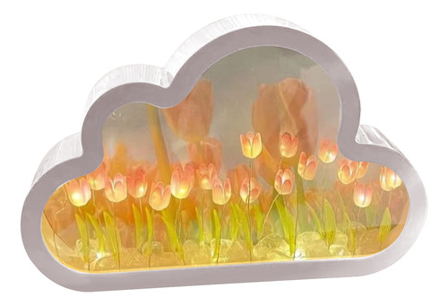 Flower Mirror Night Nube Mirror Light Diy Lámpara De