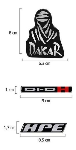 Kit Emblemas Mitsubishi Pajero Dakar Hpe Di-dh 2014 Resinado