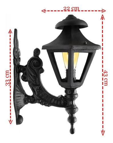 Kit 2 Arandelas Lanterna Luminaria Lampião Colonial