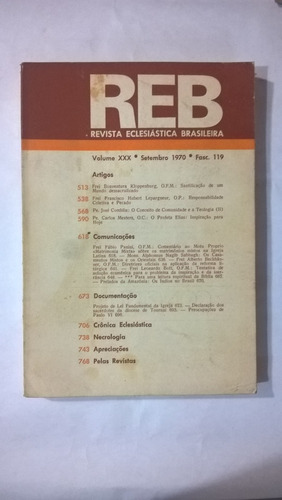 Reb Revista Eclesiástica Brasileira Sep 1970 Comblin Mesters