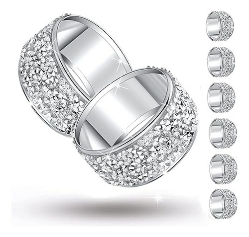 Set De 6 Anillos Para Servilletas De Cristal Y Diamantes