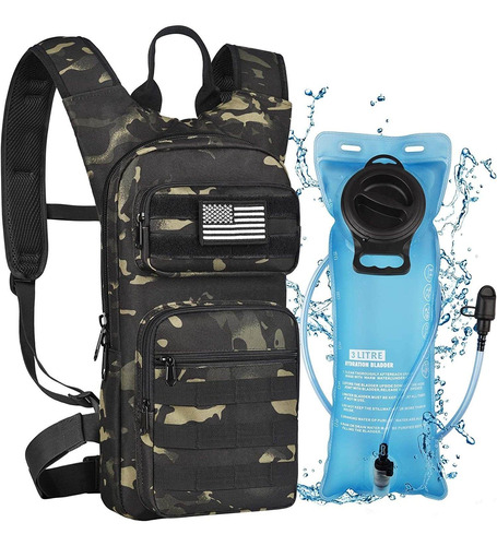 Mochila Senderismo Camuflaje Impermeable Hidratacion 3l