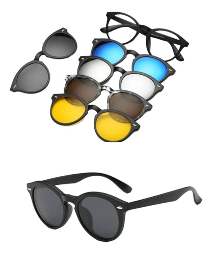  6 En 1 Polarizados Lentes De Sol Gagas Con Clip Magnetico