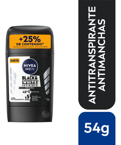 Desodorante Barra Nivea Black&White Original Masculino 54g