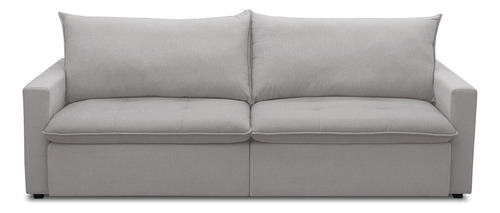 Sofá Cama Retrátil Reclinável Sala 208cm Lari Veludo Cinza