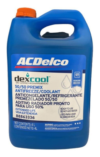 Refrigerante Rojo Acdelco Original 4 Litros Dex-cool